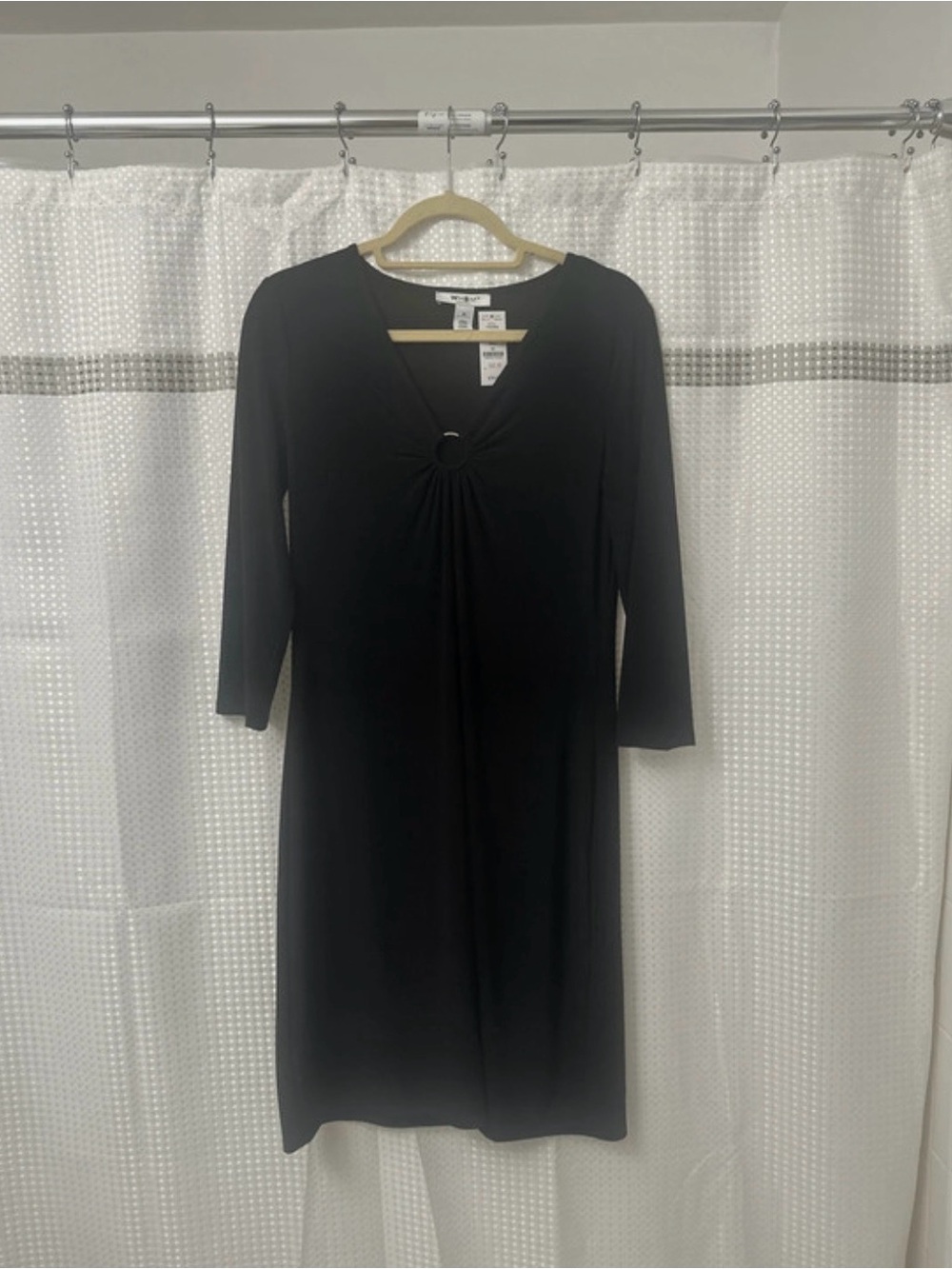 White House Black Market Black Ring-Front Midi Dress